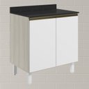 Ver imagem 2 de Balcao com Tampo 2p 60 Cm Mdf Kali 12220 Bianco Toq Branco Uv Nicioli