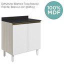 Ver imagem 4 de Balcao com Tampo 2p 60 Cm Mdf Kali 12220 Bianco Toq Branco Uv Nicioli