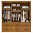 Ver imagem 4 de Guarda Roupa Chicago 3 Portas 9 Gavetas com Pés Tcil Móveis:cinamomo