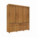 Ver imagem 2 de Guarda Roupa Chicago 3 Portas 9 Gavetas com Pés Tcil Móveis:cinamomo