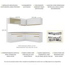 Ver imagem 4 de Cozinha Completa de Canto com Rodapé Veneza Multimóveis MP2096 com Armário e Balcão Branca