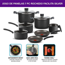 Ver imagem 2 de Jogo de Panelas Rochedo Facilita Cinza 7 Pecas