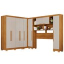 Ver imagem 3 de Guarda-Roupa Casal Modulado Positano 9 Portas 2 Gavetas com Pés Cinamomo/Off White - Pnr Móveis