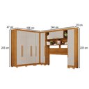 Ver imagem 4 de Guarda-Roupa Casal Modulado Positano 9 Portas 2 Gavetas com Pés Cinamomo/Off White - Pnr Móveis