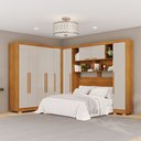 Ver imagem 1 de Guarda-Roupa Casal Modulado Positano 9 Portas 2 Gavetas com Pés Cinamomo/Off White - Pnr Móveis