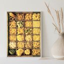 Ver imagem 1 de Quadro Decorativo Fotografia Tipos De massas 24x18cm - com Vidro:madeira Branca