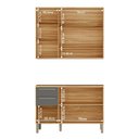 Ver imagem 5 de Armário de Cozinha Compacta Modulada 2 Peças 6 Portas sem Tampo 100% MDF Itália Yescasa Marrom/Amêndoa/Chumbo