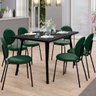 Mesa de Jantar Montreal Preto 135cm com 04 Cadeiras Industrial Évora F01 Couríssimo Verde - Lyam Lya - 2