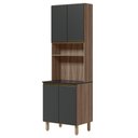 Ver imagem 1 de Paneleiro 4 Portas 1 Nicho MDF 70x221 cm Kali 1223122 Carvalho Toq Chumbo Nicioli