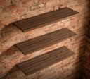 Ver imagem 2 de Kit 3 Prateleiras 60x20cm Em Mdp Com Suporte Invisível  Nogueira