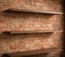 Ver imagem 6 de Kit 3 Prateleiras 60x20cm Em Mdp Com Suporte Invisível  Nogueira