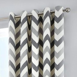 CORTINA QUARTO/SALA 250X300CM CHEVRON CINZA C/ ALMOFADA - 2
