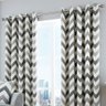 CORTINA QUARTO/SALA 250X300CM CHEVRON CINZA C/ ALMOFADA - 1