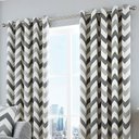 Ver imagem 1 de CORTINA QUARTO/SALA 250X300CM CHEVRON CINZA C/ ALMOFADA