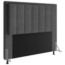 Ver imagem 1 de Cabeceira Cama Box Queen Veneza 160 Cm Suede MV Estofados Cinza