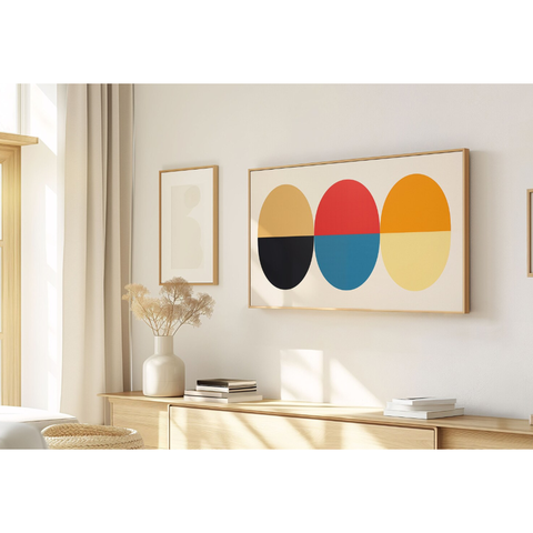 Quadro Decorativo N°110 115x70cm - Panorâmico Geométrico - Bauhaus Elipses - Rollflex