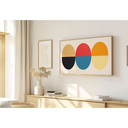 Ver imagem 1 de Quadro Decorativo N°110 115x70cm - Panorâmico Geométrico - Bauhaus Elipses - Rollflex