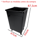 Ver imagem 3 de Tanque de Lavar Roupa Pequeno 26l Gabinete Preto Pés Retro