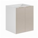 Ver imagem 2 de Balcão Planejado Suspenso 2 Portas 60cm sem Tampo Ipanema CabeCasa MadeiraOriginals Branco/Fendi Trama