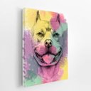 Ver imagem 2 de Quadro Cachorro Pitbull Tinta Aquarela Canvas 60x40cm