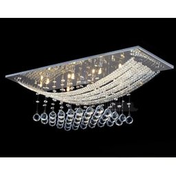 Lustre Luminária de Cristal Legítimo Retangular Belissimo - 5