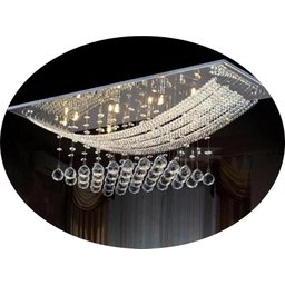 Lustre Luminária de Cristal Legítimo Retangular Belissimo - 1
