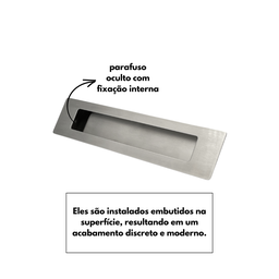 Puxador Duplo Concha de Embutir para Porta Inox Escovado 25cm - 8