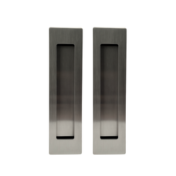 Puxador Duplo Concha de Embutir para Porta Inox Escovado 25cm - 1