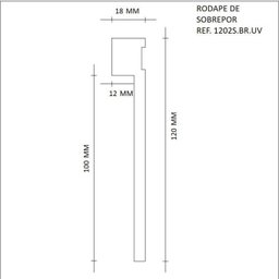 Kit Rodapé de MDF 10 Barras Frisadas de Sobrepor 12cm x 2,40m Rende 24 Metros Moldufama - 3