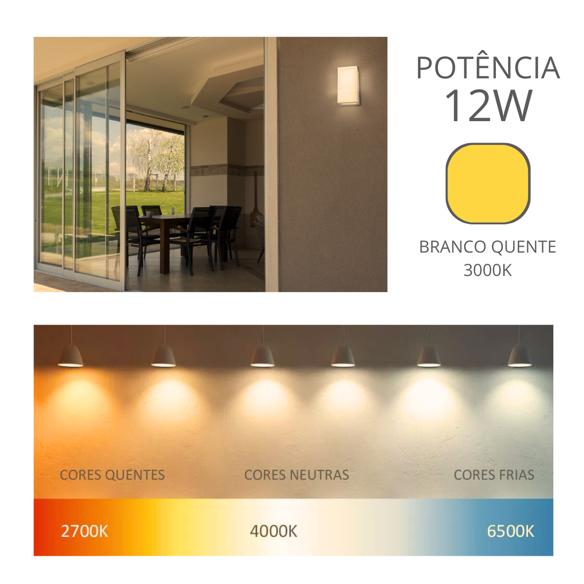 Arandela Avant Cube 3000k Branco 12w 20.4x11.8x4.2cm - 2