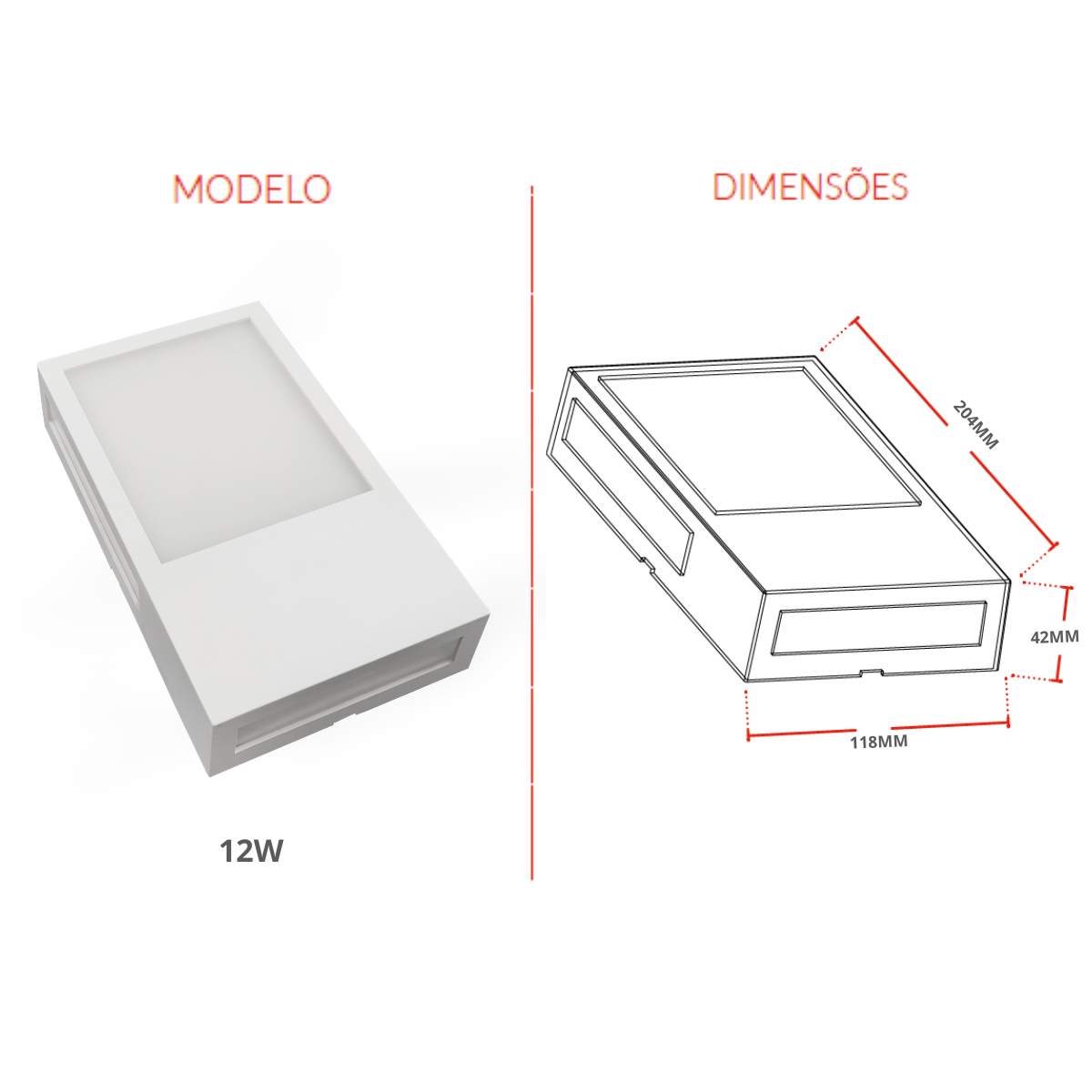 Arandela Avant Cube 3000k Branco 12w 20.4x11.8x4.2cm - 3