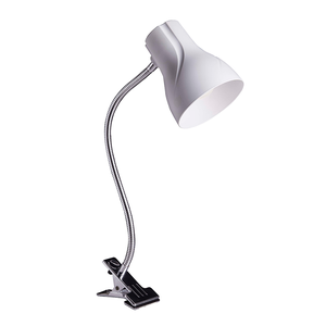 Luminária De Mesa Estudo Home Office Presilha Garra Direcionável Articulada Spiralle E27 Branco