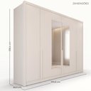 Ver imagem 4 de Guarda-Roupa Casal com Espelho 6 Portas e 6 Gavetas Multimóveis Crnvh-GRP142 Neve