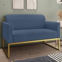Ver imagem 7 de Kit Namoradeira E 2 Poltronas Dourada Azul Marinho