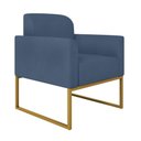 Ver imagem 3 de Kit Namoradeira E 2 Poltronas Dourada Azul Marinho