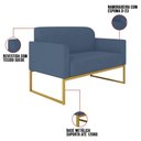 Ver imagem 6 de Kit Namoradeira E 2 Poltronas Dourada Azul Marinho