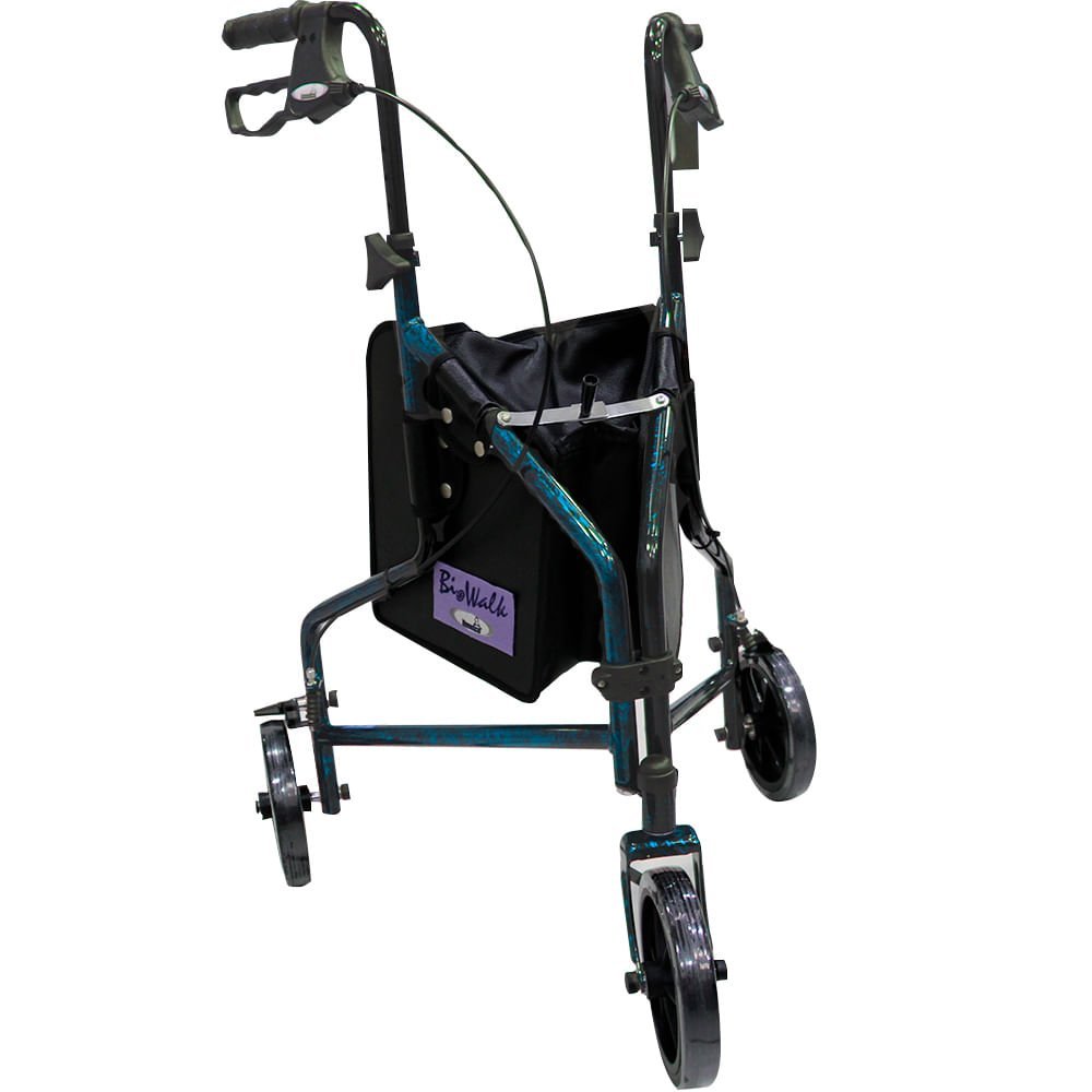 Andador Biowalk dobrável com 3 rodas - Azul BIOMEDICAL - 1