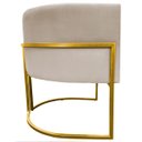 Ver imagem 4 de Poltrona Decorativa Para Sala Recepção Escritório Luna Suede Base de Ferro Dourada