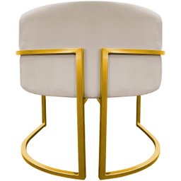 Poltrona Decorativa Para Sala Recepção Escritório Luna Suede Base de Ferro Dourada - 6