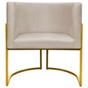 Ver imagem 3 de Poltrona Decorativa Para Sala Recepção Escritório Luna Suede Base de Ferro Dourada