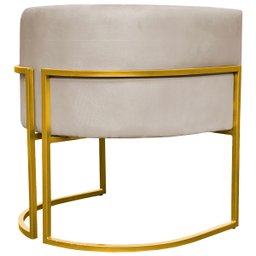 Poltrona Decorativa Para Sala Recepção Escritório Luna Suede Base de Ferro Dourada - 5