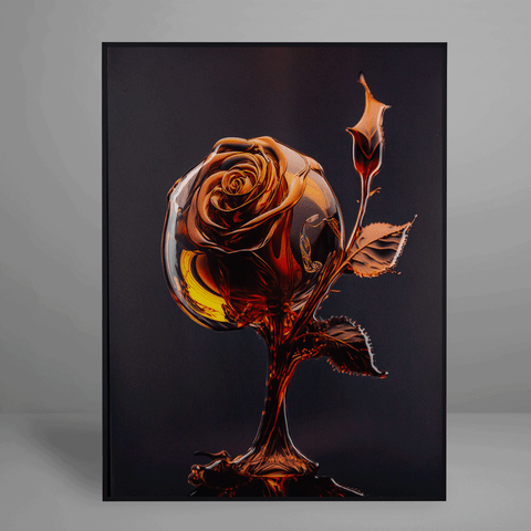 Quadro Decorativo Flower Rose Crystal Relevo
