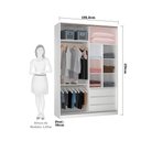 Ver imagem 2 de Guarda Roupa 4 Portas 3 Gavetas 159,2 Cm com Vidro Reflecta Bronze Prime Luciane Móveis