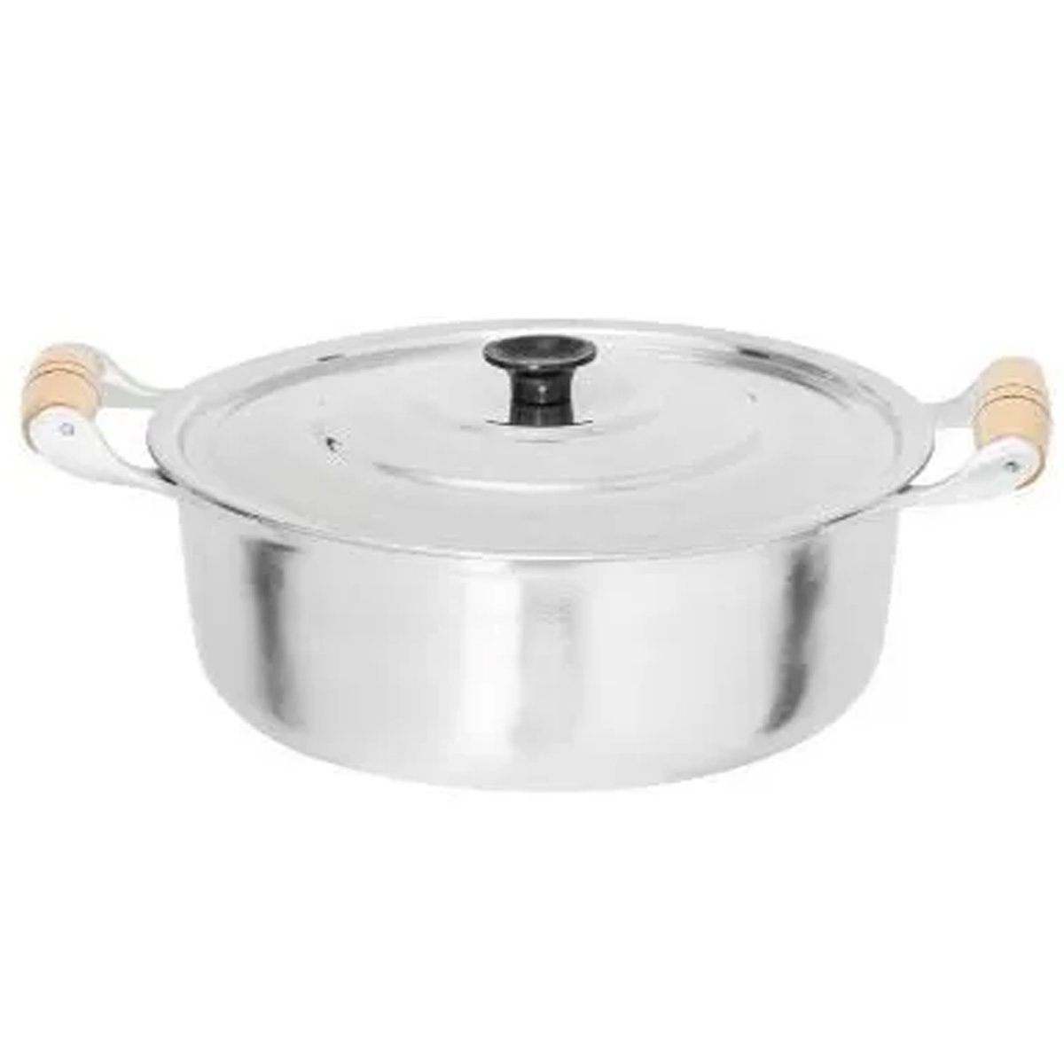 Caçarola aluminio batido polido 28 e 30 cm alça madeira OkayShop - 2