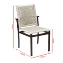 Ver imagem 2 de Poltrona Cadeira para Mesa Sala de Jantar em Alumínio e Corda Náutica Areia