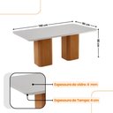 Ver imagem 4 de Mesa de Jantar Eloise 180cm Tampo Mdf Vidro com 6 Cadeiras Eloise Moderna Mobília