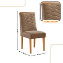 Ver imagem 3 de Mesa de Jantar Eloise 180cm Tampo Mdf Vidro com 6 Cadeiras Eloise Moderna Mobília