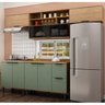 Cozinha Modulada Toscana em Mdf 5 Peças com Aéreo 1200 Porta de Vidro e Aéreo Geladeira com Tampo - 1