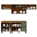 Ver imagem 2 de Cozinha Modulada Toscana em Mdf 5 Peças com Aéreo 1200 Porta de Vidro e Aéreo Geladeira com Tampo