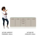 Ver imagem 6 de Kit com 2 Balcões Multiuso 4 Portas 3 Gavetas Agata Madesa